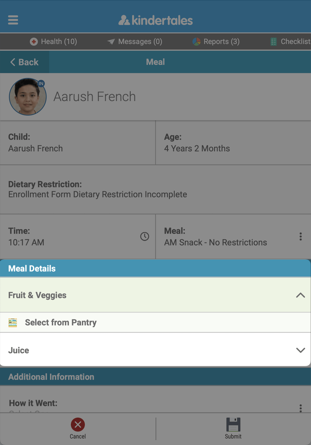 Meal Planning Part 6 – Classroom App Meal and Drink Daily Activities
